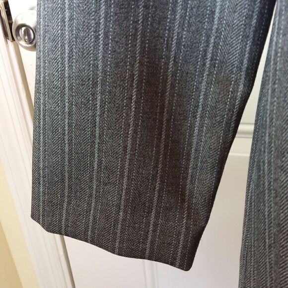 (3/$20) Alfred Dunner gray pinstripe button front jacket with pockets - Picture 4 of 8